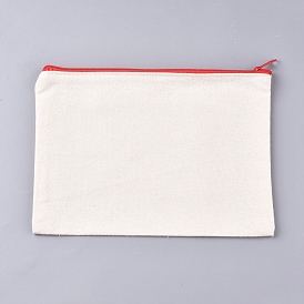 Cloth Blank DIY Craft Bag Canvas Pen Bag, Multipurpose Travel Toiletry Pouch, with Zipper