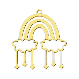 201 Stainless Steel Pendants, Laser Cut, Rainbow