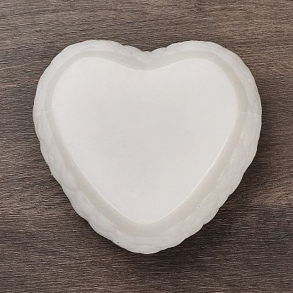 Valentine's Day Flower Heart Candle Silicone Molds, For Scented Candle Making
