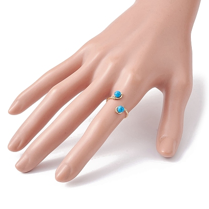 Anillo abierto para el dedo del pie con piedras preciosas naturales y sintéticas envueltas en alambre de cobre, anillo de dedo del pie para mujer