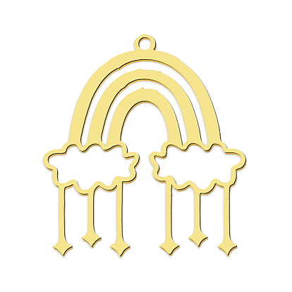 201 Stainless Steel Pendants, Laser Cut, Rainbow