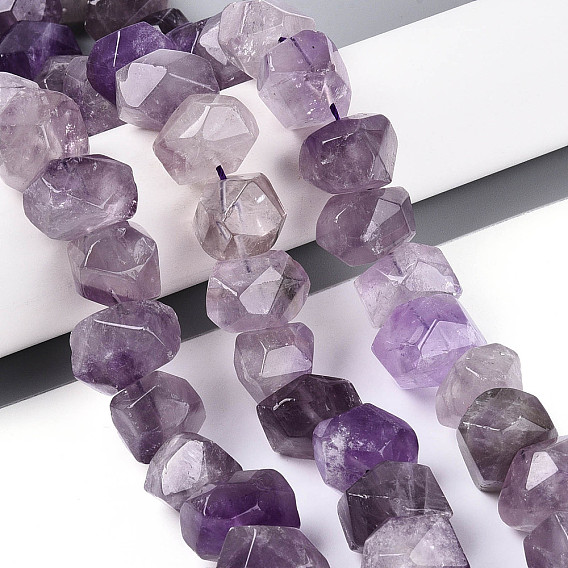 Природный аметист нитей бисера, граненый самородки
