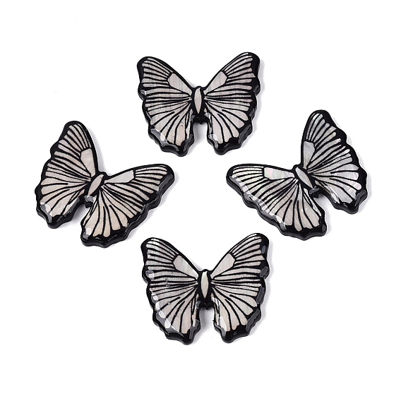 Acrylic & Natural Freshwater Shell Cabochons, Butterfly
