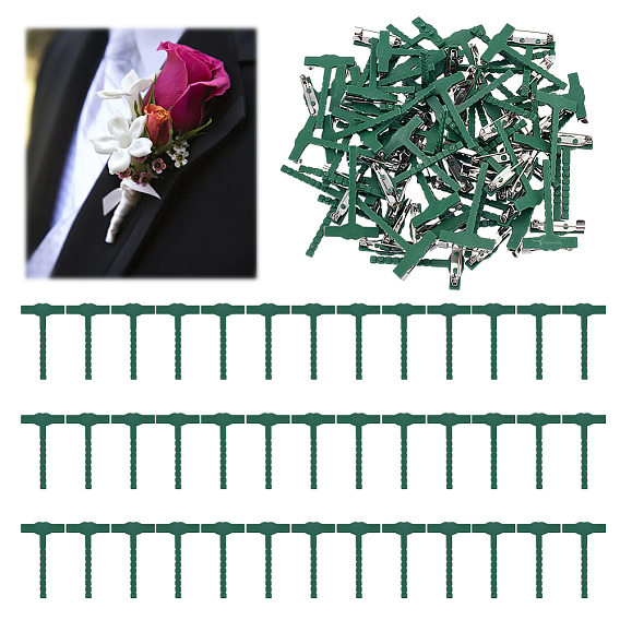 90шт. железные полипропиленовые пластиковые основания для броши, т-образный