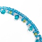 Glass Seed Beads Stretch Anklets Set, Stackable Anklets, with Teardrop Charms
