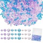 1110шт. наборы стеклянных бусин для гальванического покрытия, граненые, рондель