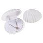 Cajas de almacenamiento de joyas de terciopelo en forma de concha, Estuche de regalo de joyería para pendientes, colgantes, anillos.