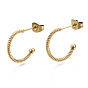 316 Surgical Stainless Steel Stud Earrings, Half Hoop Earrings, Ring