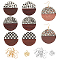 Earring Making Kits, Including Resin & Walnut Wood Pendants, Brass Earring Hooks, Brass Jump Rings, Flat Round