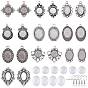 DIY Earring Making Kits, with Transparent Clear Dome Glass Cabochons, Brass Earring Hooks and Alloy Pendant Cabochon Settings