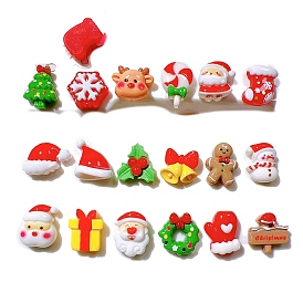 Christmas Theme Resin Cabochones, Mixed Shapes