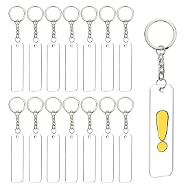 BENECREAT DIY Keychain Making Kits, Including Acrylic Big Pendants, 304 Stainless Steel Open Jump Rings, Iron Split Key Rings