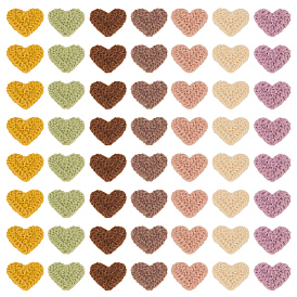 56 шт. 7 цветные полиэстеровые нашивки с вышивкой в виде сердца, наклеить патч, аксессуары для костюма, аппликация