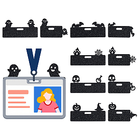 10 шт. блестящие акриловые держатели для значков на Хэллоуин, прямоугольник смешанной формы