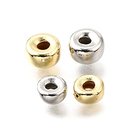 Латунные гладкие бусины, плоско-круглые, без свинца и без кадмия, стойки покрытие, прочное покрытие