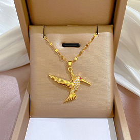 Delicate Gold Necklace with Bird Pendant - Elegant and Unique Jewelry