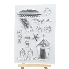 Beach Holiday Theme Plastic Stamps, for DIY Scrapbooking, Photo Album Decorative, Cards Making