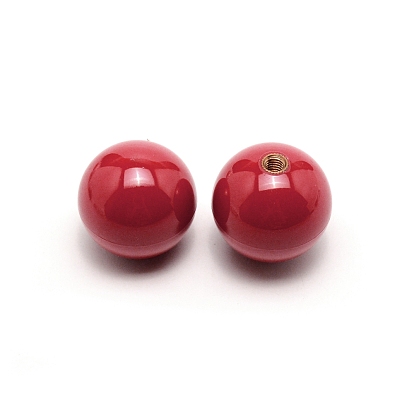 Perles rondes en plastique, visser perles de trous, or