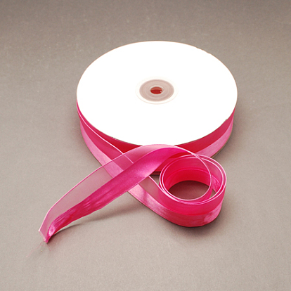 Двухцветной лентой из органзы с проволокой края