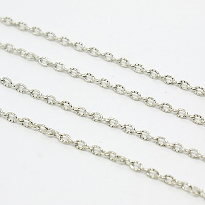 Железо текстурированные кабельные цепи, пайки, с катушкой, овальные, около 328.08 футов (100 м) / рулон