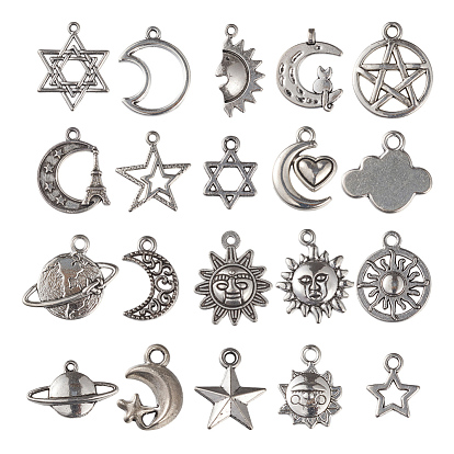 Universe Series, Tibetan Style Alloy Pendants, Mixed Shapes