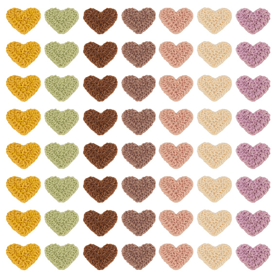 56 шт. 7 цветные полиэстеровые нашивки с вышивкой в виде сердца, наклеить патч, аксессуары для костюма, аппликация