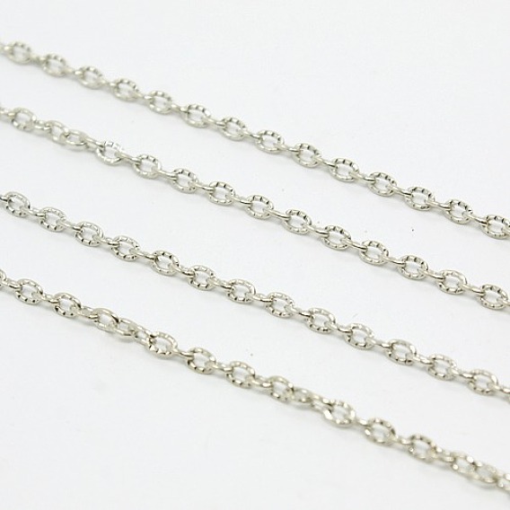 Железо текстурированные кабельные цепи, пайки, с катушкой, овальные, около 328.08 футов (100 м) / рулон