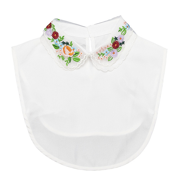 Съемный воротник из полиэстера с вышитыми цветами, отделка декольте, аксессуары для одежды diy