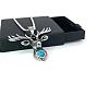 Ожерелья с подвеской в виде оленя из нержавеющей стали с синтетической бирюзой для мужчин и женщин