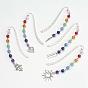 Tibetan Style Alloy Bookmarks, with Mixed Gemstone Beads, Chakra Theme, Mixed Shapes