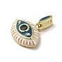 Brass Enamel Charms, with Glass, Real 18K Gold Plated, Eye Charm
