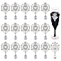 Cabochons de strass en alliage de 16pcs, avec de l'acrylique, goutte d'eau avec fleur