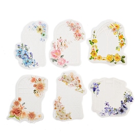 Window & Flower Paper Stickers Set, Decorative Stickers, for Water Bottles, Laptop, Luggage, Cup, Computer, Mobile Phone, Skateboard, Guitar Stickers