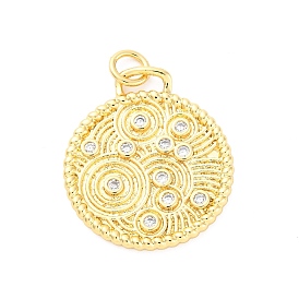 Латунные микро проложить кубического циркония подвески, без кадмия и без свинца, плоско-круглые, с целью перехода в кольце