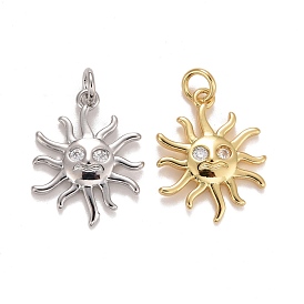 Кубического циркония подвески, с реечной обшивкой латунными выводами, с прыжковых колец, долговечный, без свинца и без кадмия, солнце