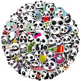 50Pcs Panda Waterproof Self Adhesive Paper Stickers, for Suitcase, Skateboard, Refrigerator, Helmet, Mobile Phone Shell