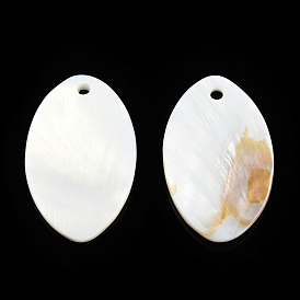 Natural Freshwater Shell Pendants, Oval Charm