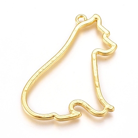 Zinc Alloy Open Back Bezel Pendants, For DIY UV Resin, Epoxy Resin, Pressed Flower Jewelry, Dog