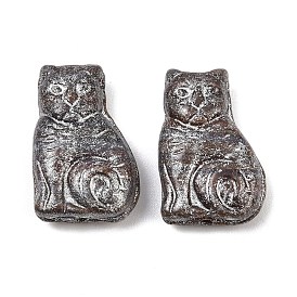 Чешские прессованные стеклянные бусины, кошка