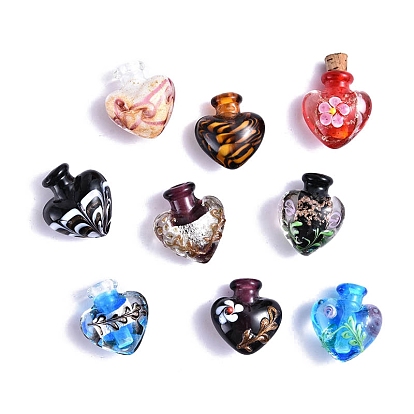 Bouteilles de parfum faites main vides en forme de coeur, Flacon diffuseur d'huiles essentielles de parfum d'aromathérapie
