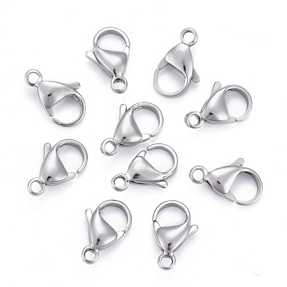 Vacuum Plating 304 Stainless Steel Lobster Claw Clasps, Parrot Trigger Clasps, Ion Plating (IP), Manual Polishing, Grade A