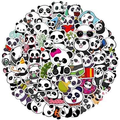 50Pcs Panda Waterproof Self Adhesive Paper Stickers, for Suitcase, Skateboard, Refrigerator, Helmet, Mobile Phone Shell