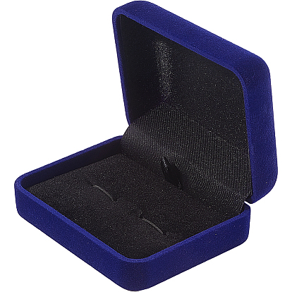 Бархатные подарочные коробки для хранения, шкатулки для запонок с откидной крышкой и черной внутренней частью, прямоугольные