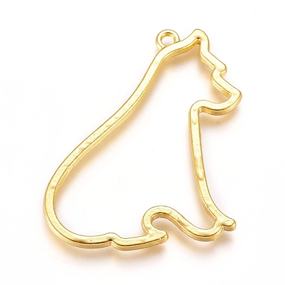 Zinc Alloy Open Back Bezel Pendants, For DIY UV Resin, Epoxy Resin, Pressed Flower Jewelry, Dog