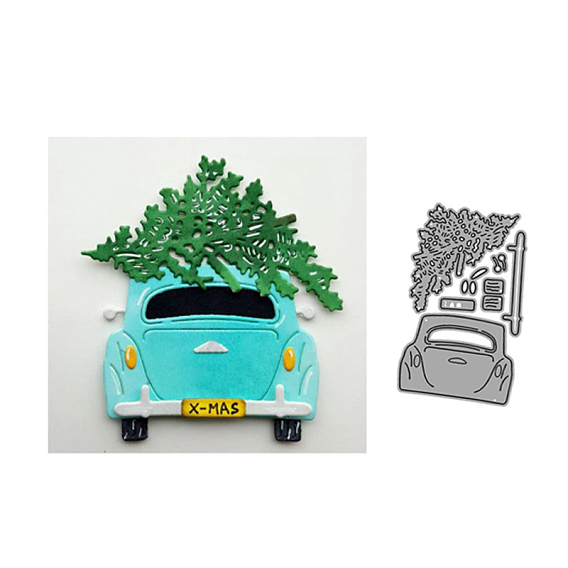 Рождественские трафареты для резки углеродистой стали, для diy scrapbooking / фотоальбом, декоративная тисняющая бумажная карточка, автомобиль