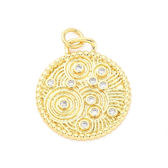 Латунные микро проложить кубического циркония подвески, без кадмия и без свинца, плоско-круглые, с целью перехода в кольце