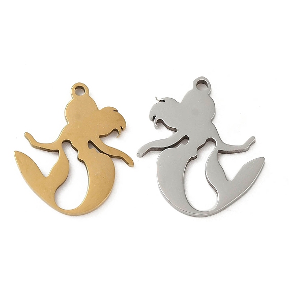 5 шт. 201 подвески из нержавеющей стали, лазерная резка, очарование русалки