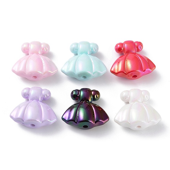 УФ-покрытие радужными переливающимися акриловыми бусинами, платье