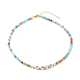 Beaded Necklaces, with Acrylic Beads, Brass Beads, Glass Beads, 304 Stainless Steel Findings & Brass Chain, Word Mom