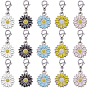 30Шт подвесные украшения из сплава эмали, из нержавеющей стали застежками омаров коготь, цветок